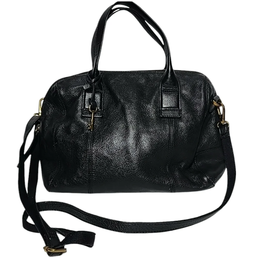Fossil Jori‎ Black Leather Mini Satchel Handbag Purse Vintage Hobo Crossbody